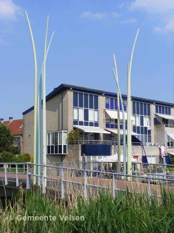 Foto van Kunstbrug (Joke Smitbrug) - IJsschotsen en riet