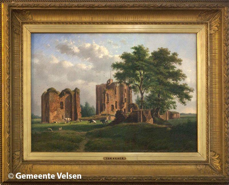 ST ong. B: Schilderij Gezicht op de ruine van Brederode