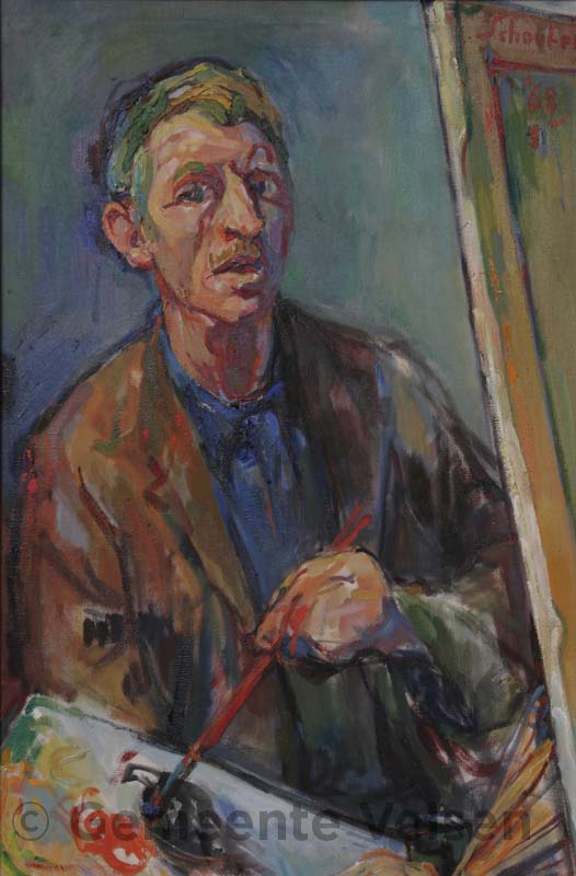 Zelfportret voor schildersezel